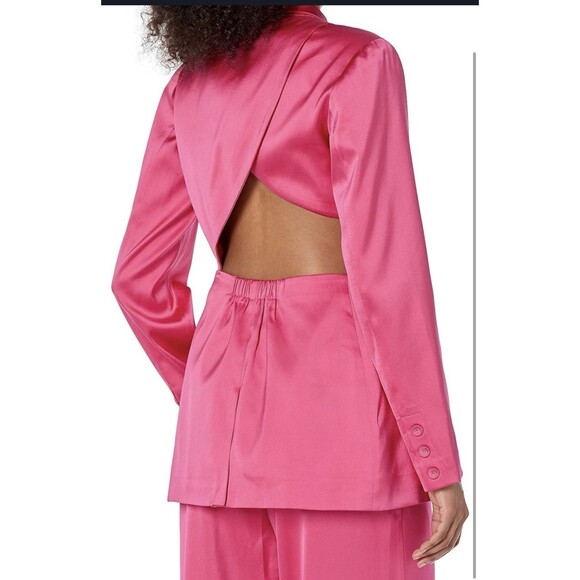 Porsha Williams x The Drop Women's Black Cutout Waist Blazer Hot Pink Size M NWT - Picture 2 of 6